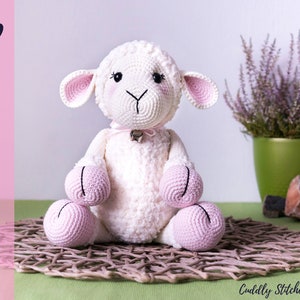 Lamb crochet pattern, stuffed sheep pattern, plush pattern image 1