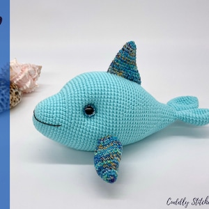 Crochet dolphin pattern, Amigurumi dolphin pattern, stuffed dolphin