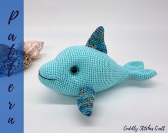 Patrón de delfines a crochet, patrón de delfines Amigurumi, delfín de peluche
