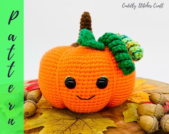 Crochet pumpkin pattern, Amigurumi pumpkin pattern, plush Halloween pumpkin