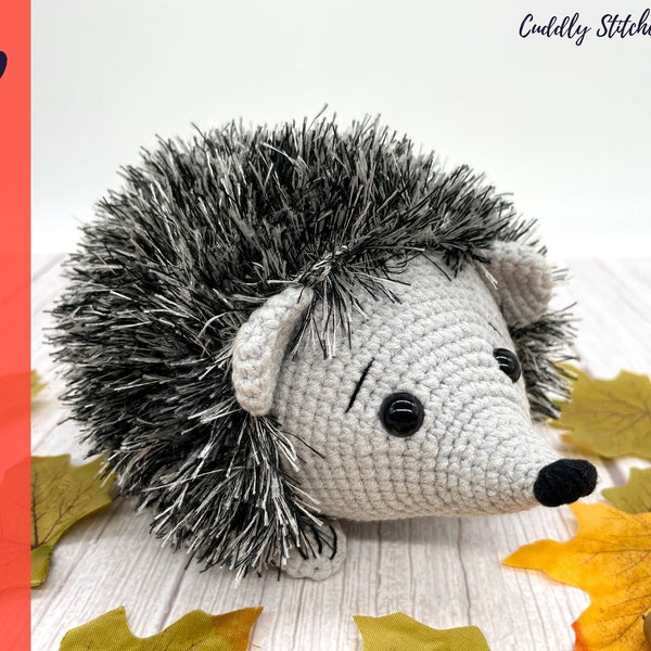 Crochet hedgehog pattern, Amigurumi hedgehog pattern, plush hedgehog