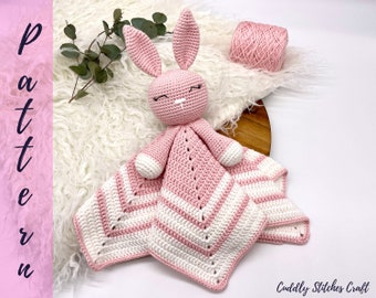 Bunny crochet lovey pattern, crochet lovey blanket, crochet security blanket