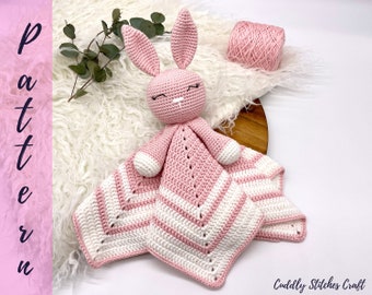 Bunny crochet lovey pattern, crochet lovey blanket, crochet security blanket