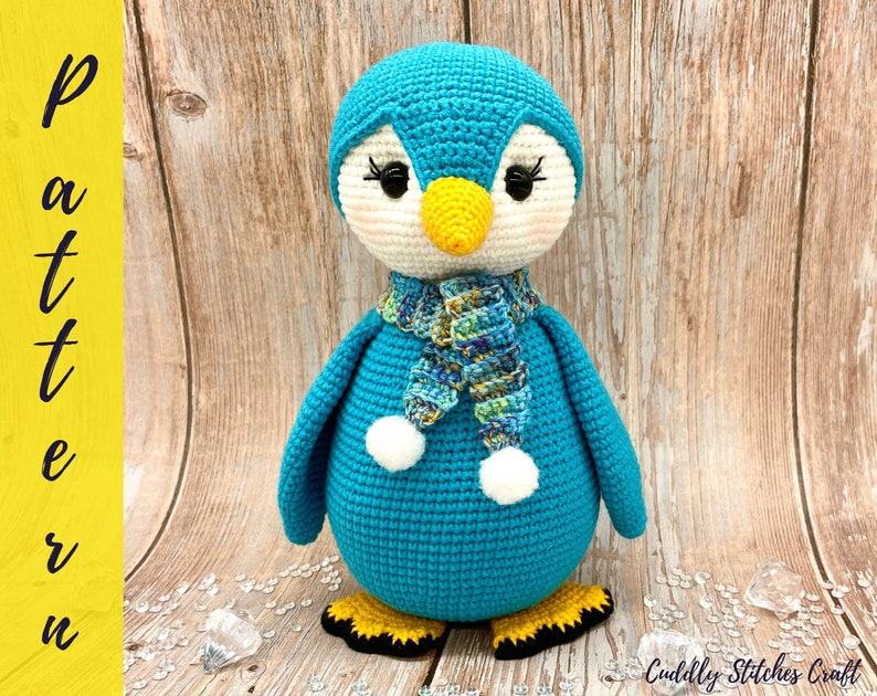 Crochet penguin pattern, Amigurumi penguin pattern, penguin softie image 1