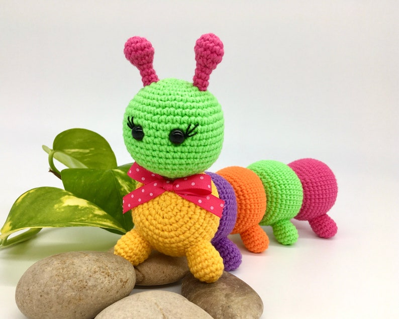 snail crochet pattern, caterpillar crochet pattern, hedgehog crochet pattern, butterfly crochet pattern