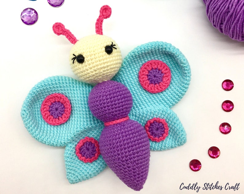 Crochet butterfly pattern, Amigurumi butterfly, plush butterfly pattern image 6