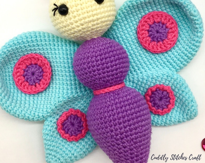 Crochet butterfly pattern, Amigurumi butterfly, plush butterfly pattern image 4