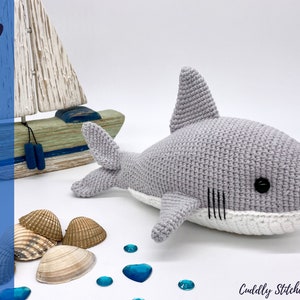 Crochet shark pattern, Amigurumi shark pattern, shark softie