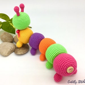 Crochet caterpillar pattern, Amigurumi caterpillar pattern, stuffed caterpillar plushie image 3