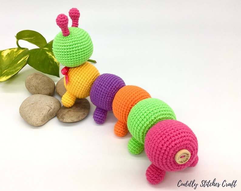 Crochet caterpillar pattern, Amigurumi caterpillar pattern, stuffed caterpillar plushie image 3