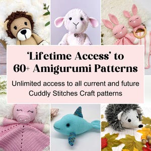 Lot de motifs avec accès à vie (plus de 60 motifs Amigurumi) - accès illimité à tous mes motifs Amigurumi au crochet actuels et futurs