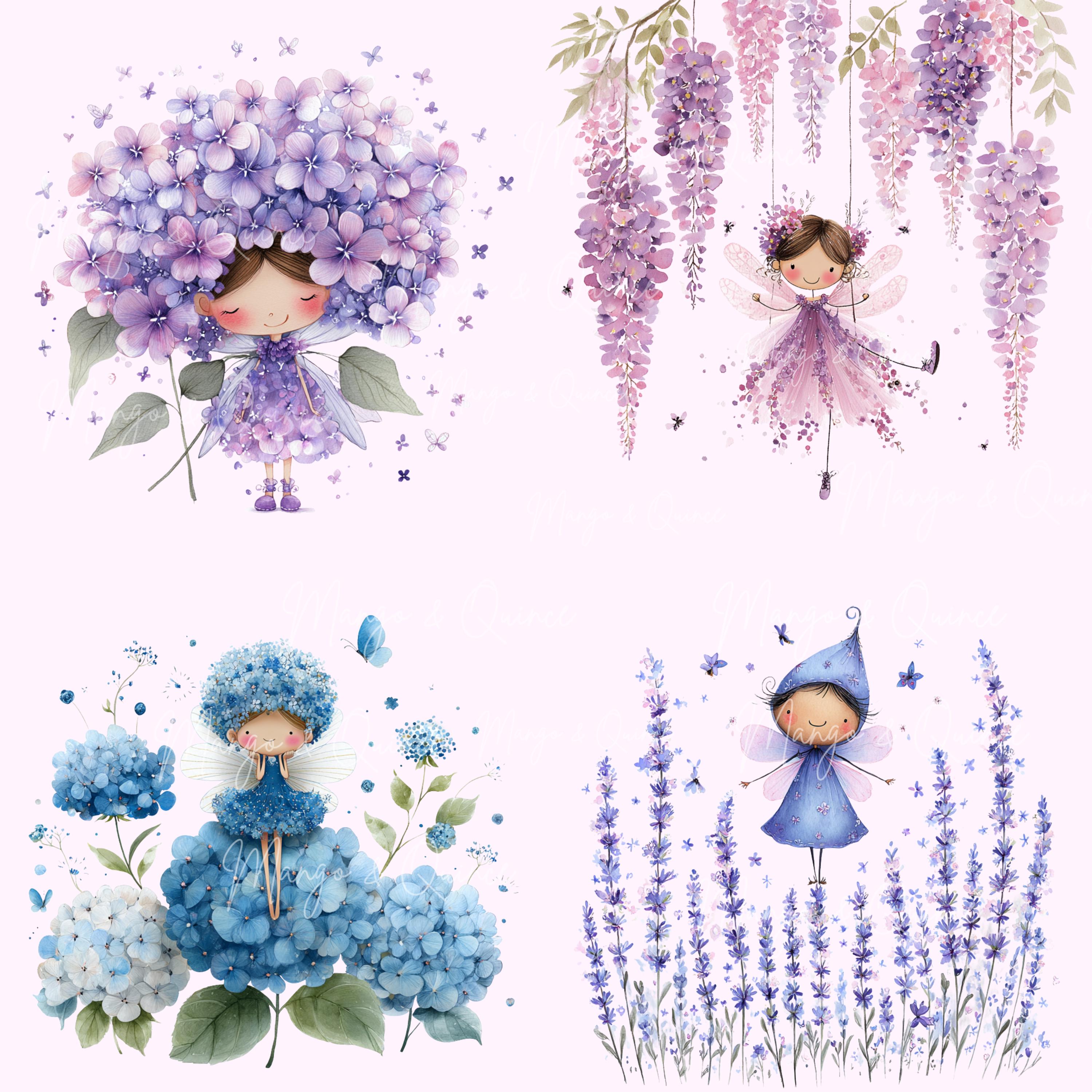 Floral Fairy Clipart PNG - 30 Cute Whimsical Garden Fairy Illustrations ...