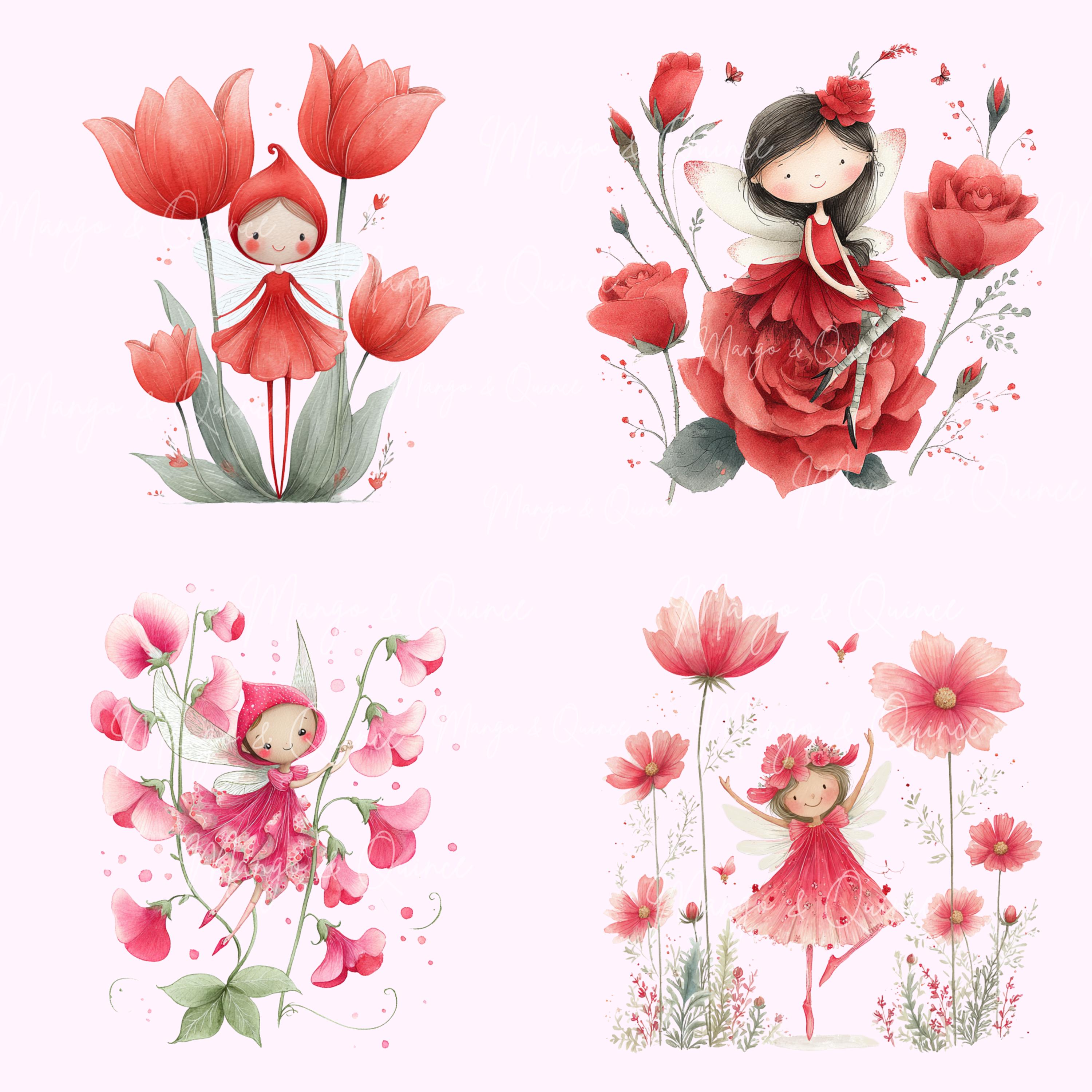 Floral Fairy Clipart PNG - 30 Cute Whimsical Garden Fairy Illustrations ...