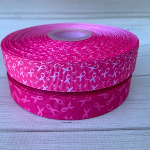 7/8” Breast Cancer Awareness Grosgrain Ribbons Pink