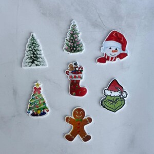 5 pieces Christmas Planar Resin Flatback Cabochon : Snowman Gingerbread Pine Tree