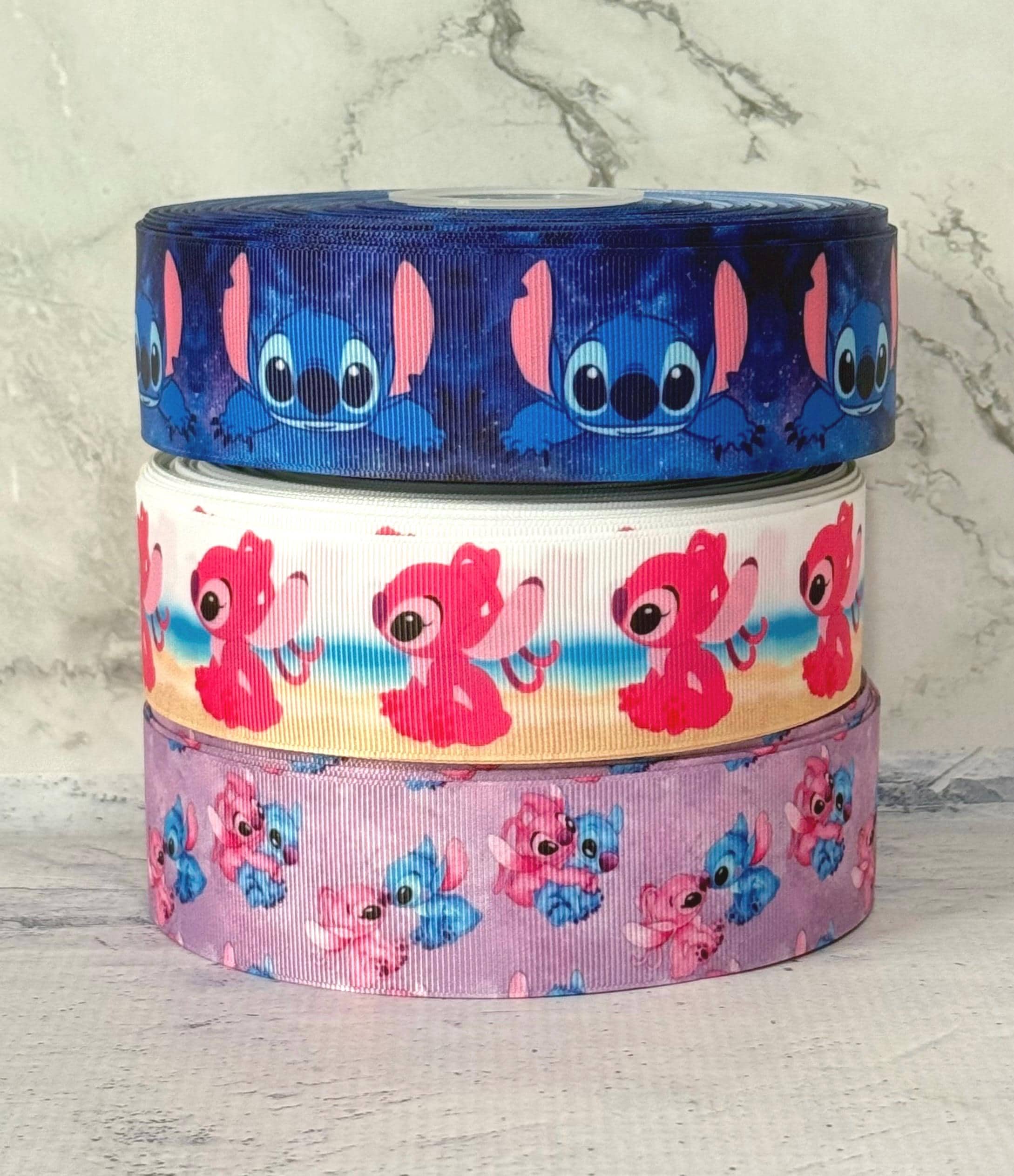 1 1/2” 7/8” Stitch /angel Grosgrain Ribbon ,3 Yards Lilo and
