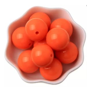 20mm Orange Solid Bubblegum Beads , Acrylic Gumball Beads , 20 mm Orange Beads , 20 mm Bubblegum Beads , 20 pcs 20mm Orange Chunky Bead