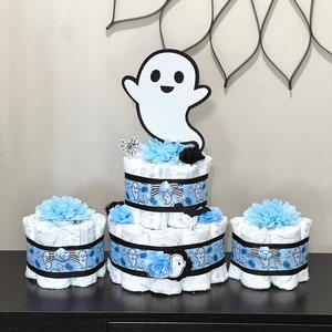 Ghost Diaper Cake Boy Set Of 3 Halloween Ghost Baby Shower Centerpiece Baby Shower Decoration Table Centerpiece Decoration Baby Shower Gift