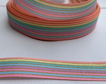 3 Yds Pastel Yellow Peach ombre gradient panachées Wired Ribbon 5/8"W