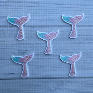 5 pieces Mermaid Planar Resins ,Mermaid Tail Cabochons, Mermaid Flat Back Resin