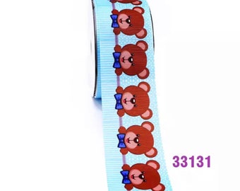 5 Yds Baby Teddy Bears Flannel Feel Ribbon 2 5/8"W 5 Yds Baby Teddy Bears Flannel Feel Ribbon 2 5/8"W