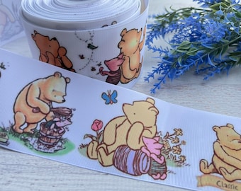 Cinta de grogrén clásica de Winnie The Pooh de 7/8”, 1 1/2” y 3 pulgadas: cinta de 3 yardas