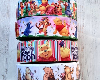 1 1/2” Winnie The Pooh Grosgrain ribbon 3 yards Winnie The Pooh Classic Ribbon Pooh and Friends Ribbon
