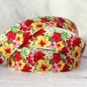 1 1/2” Flower Printed Grosgrain Ribbon , 3 yards Wilflower Flower  Ribbon, Florals Grosgrain Ribbon , Spring Flower Ribbons