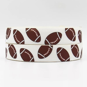 7/8&quot; Football Grosgrain ribbon 3 yards Football Ribbon Diy Hair Bow Sport Grosgrain Ribbon