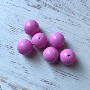 20mm Helio Pink Solid Bubblegum Beads , Acrylic Gumball Beads , 20 mm Pink Beads , 20 mm Bubblegum Beads , 20 pcs 20mm Pink Chunky Bead