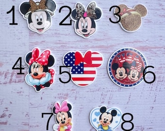 Minnie & Mickey Mouse Resin Flatbacks - Safari, Patriotic, Baby - 5 Pieces