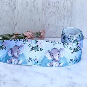7/8” 1 1/2” 3” Blue Elephant Grosgrain Ribbon Elephant Baby Shower Ribbon Blue Elephant Ribbon Elephant Ribbons