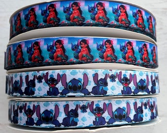 7/8" lilo en stitch grosgrain lint, 3 meter lint