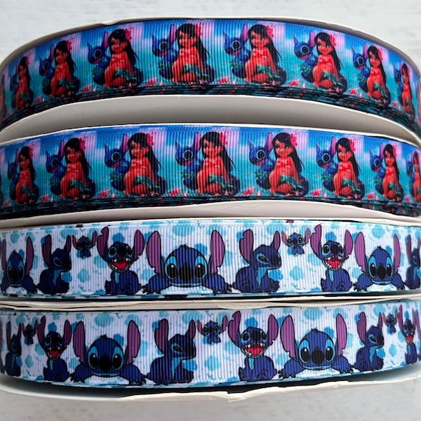 7/8" Lilo and Stitch Grosgrain Ribbon ,3 yards ribbon