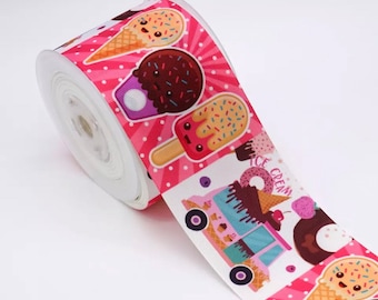 1 1/2” Ice Cream Grosgrain Ribbon 3 yards Ice Cream Ribbons