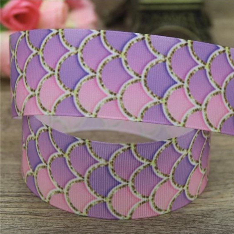 Wide mermaid ribbon Mermaid ribbon Mermaid scales ribbon Craft supplies Hair bow supplies Mermaid theme ribbon Wide grosgrain ribbon