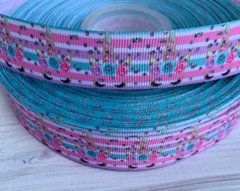 3 yards 7/8"  Unicorn Grosgrain Ribbon Unicorns Ribbon DIY Hair Bow