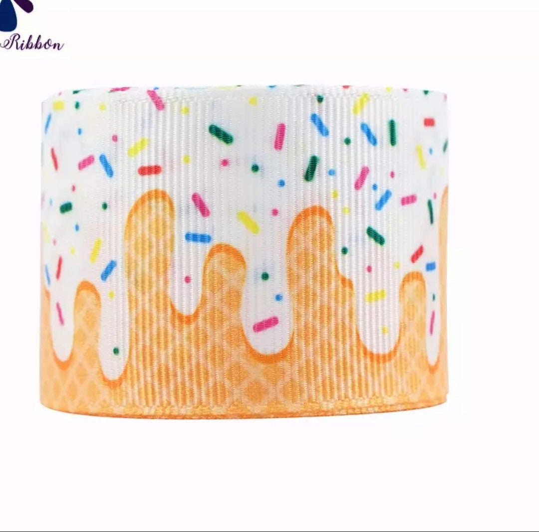 Ice Crunch Ribbon 7/8 Melted Ice Cream Grosgrain Ribbon ice Cream Ribbon - Etsy