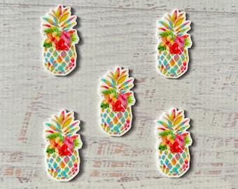 5 Stück Ananas Planar Harz, Ananas Cabochon, Ananas Flach Rückseite Harz, Haarschleife, Obst Planar Harz