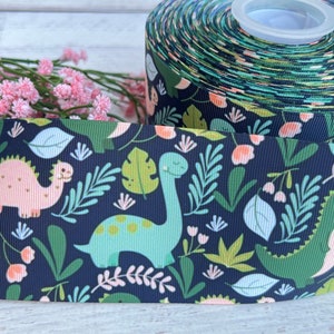 7/8” 3” Dinosaur Grosgrain ribbon Dinosaur Ribbon Dinosaur Baby Shower Ribbon 3 yards Ribbon