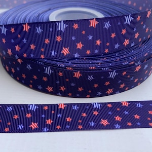 Cinta de grogrén patriótica de 7/8" y 1 1/2", 3 yardas, estilo EE. UU. imagen 1