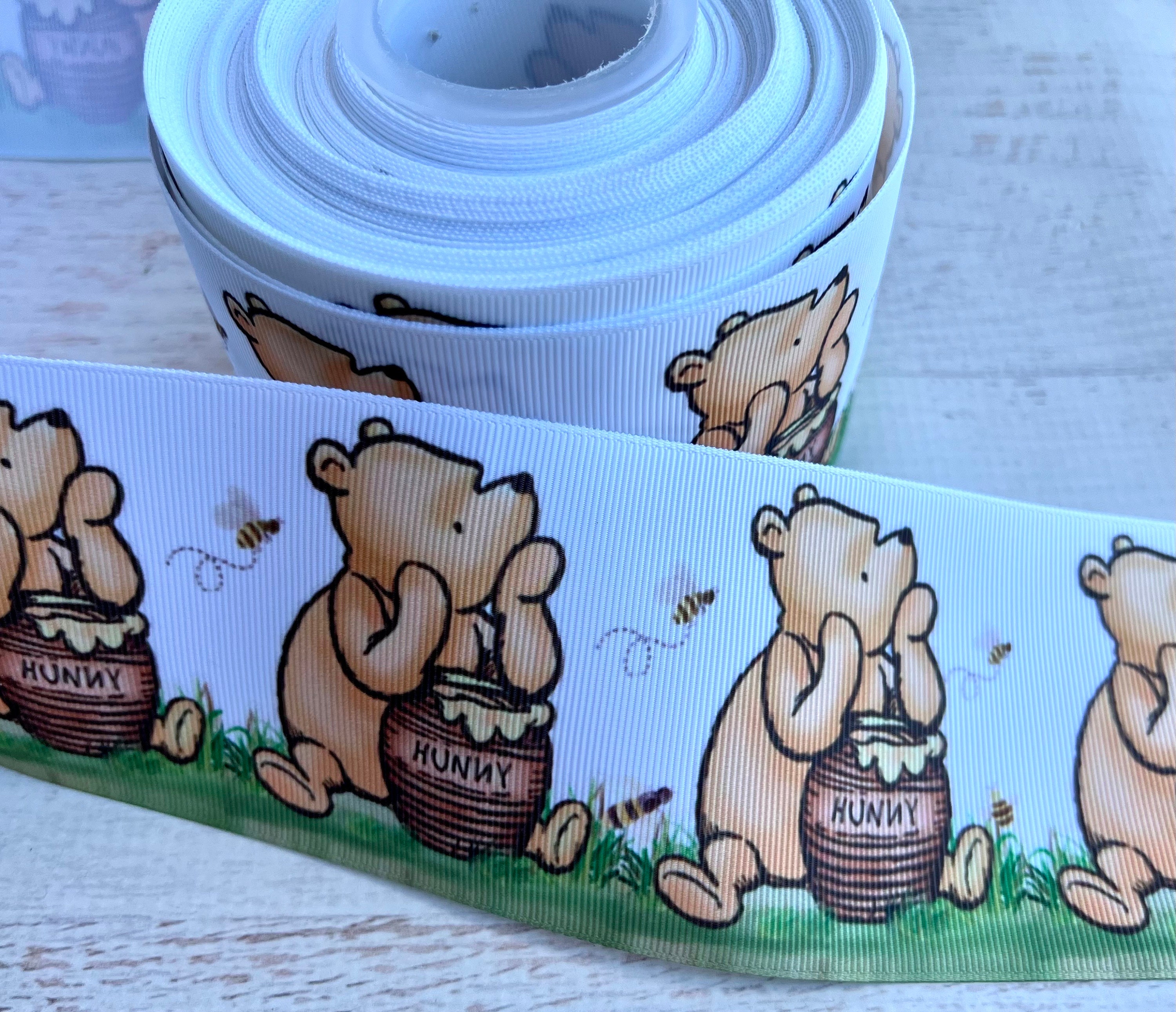 Winnie the Pooh Ribbon - 1 inch Printed Satin – Flippin Ribbon Crafts