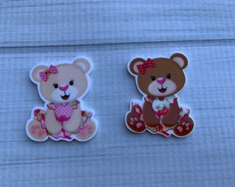5 pieces Teddy Bear Valentines Planar Resins, Teddy Bear Flatback,Valentine’s Day Planar Resin,Resin Embellishment ,Teddy Bear Embellishment
