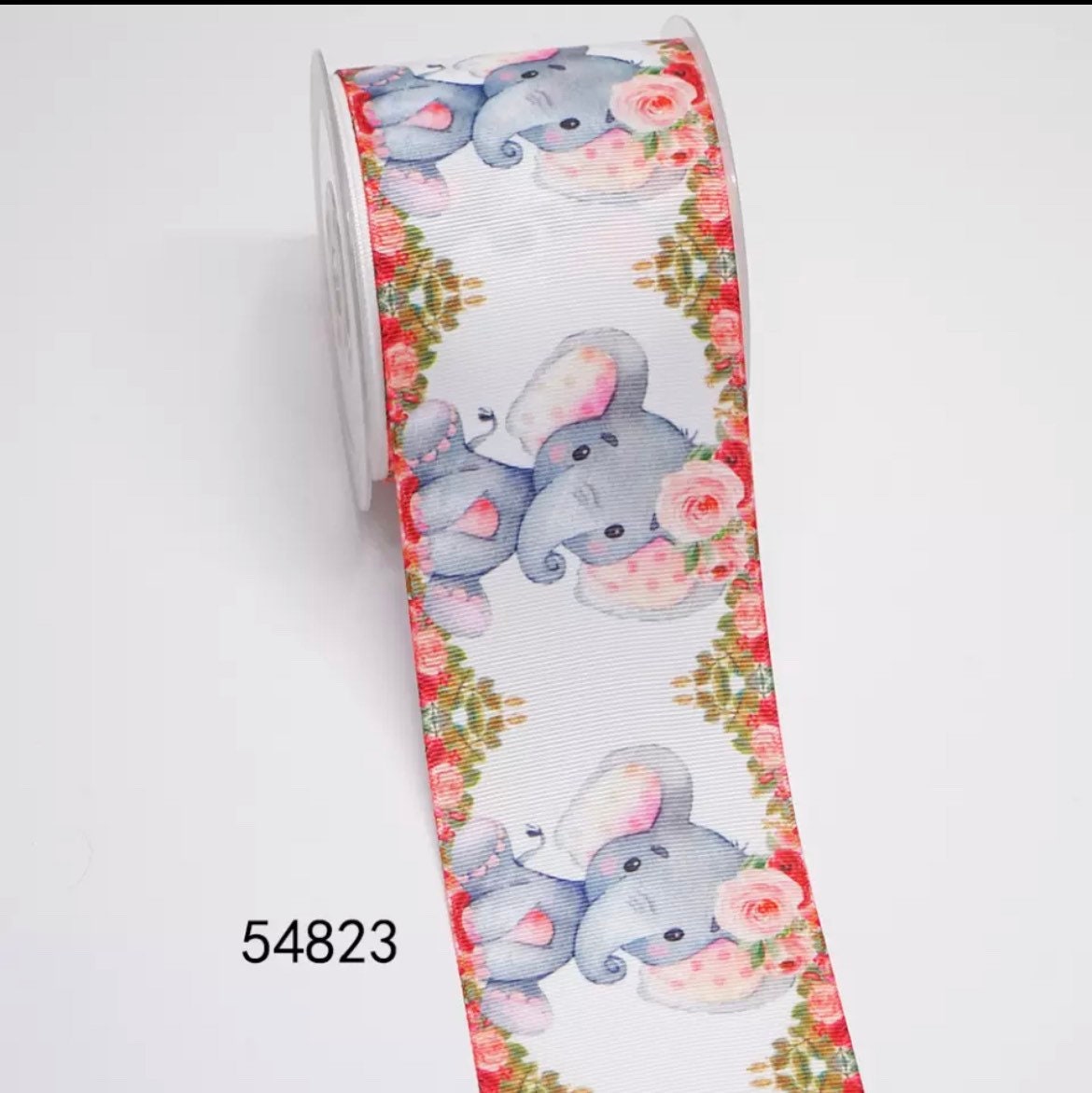 Pink Elephant Ribbon Elephant Grosgrain Ribbon, 3