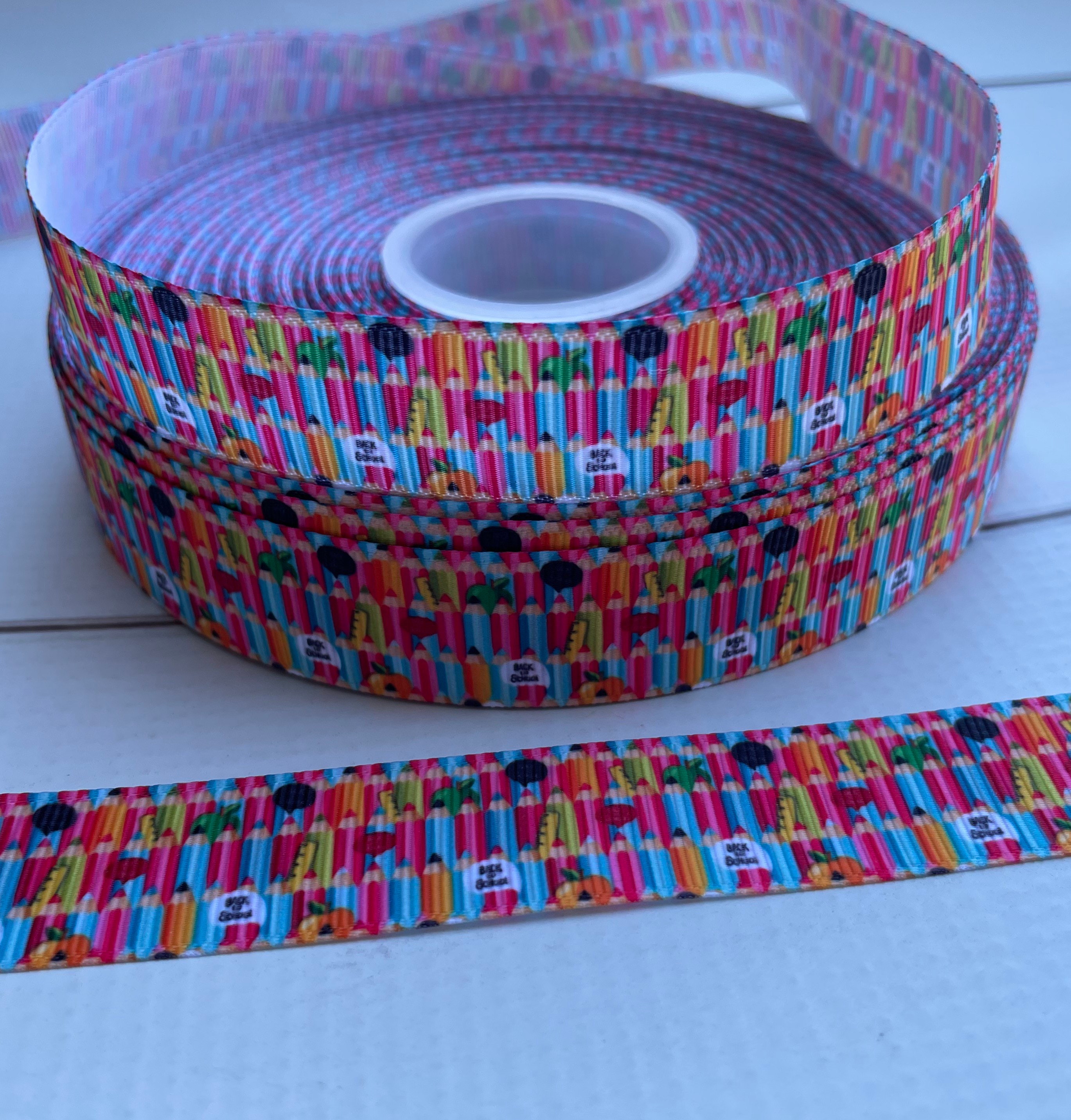 7/8 Colored Pencils Grosgrain Ribbon Crayons Ribbon Back to Etsy