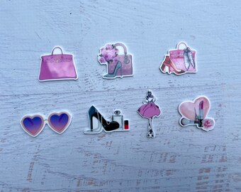 7 pieces Purse /Fashion Diva /Shoes /Sunglasses /Cosmetic Planar Resin  Planar Resin , Flatback Resin ,Cabochon, Embellishment