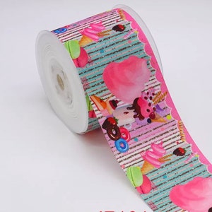 7/8” Ice Cream Grosgrain Ribbon 3 yards  Ice Cream Ribbons