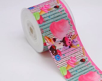 Ice Cream Grosgrain Ribbon, 7/8 Inch, 3 Yards