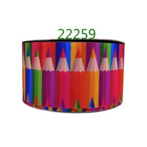 7/8” Colored  Pencils Grosgrain Ribbon Crayons Ribbon Back to School Ribbon 3 yards Crayons Ribbon