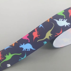 7/8&quot; Dinosaur Grosgrain Ribbon Dinosaur Ribbon DIY Hair Bow Dinosaur Ribbons Dino Ribbon